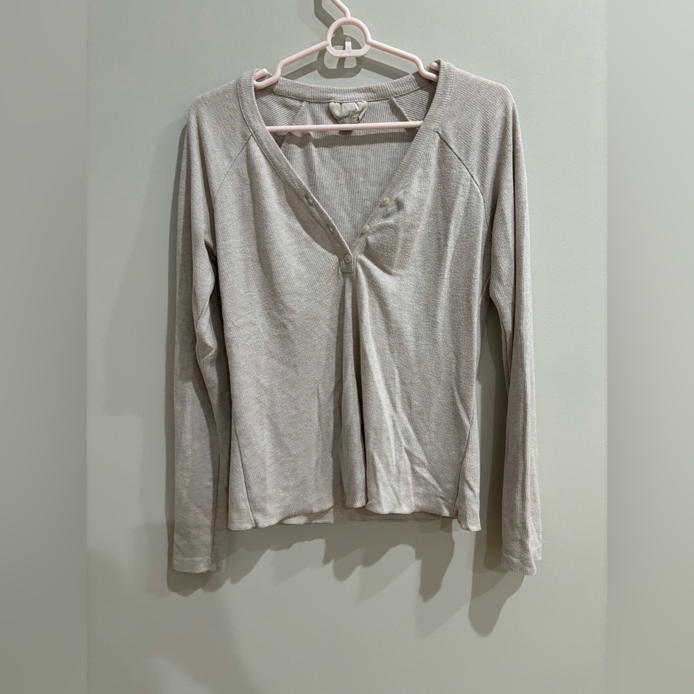 Beige long sleeve shirt